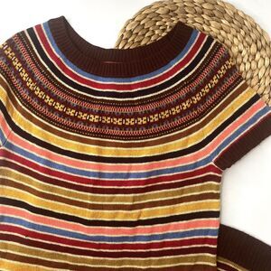 Tommy Hilfiger Fair Isle Wool Alpaca Striped Knit Dress size small